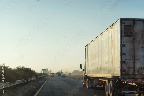 Truck traveling down the highway