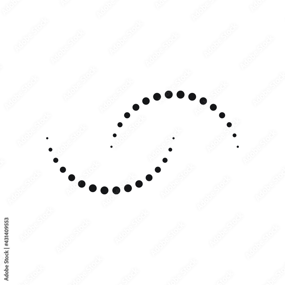 Dotted seamless line simple geometric circle isolated on white background. Dotted seamless line simple geometric circle isolated on white background.