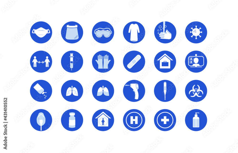 COVID-19 icon set COVID-19 icon set