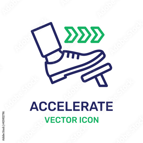 Car pedal icon vector. Acceleration action icon.