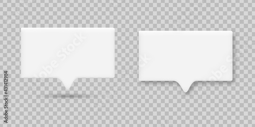 Vector set of realistic isolated speech bubble on the transparent background.