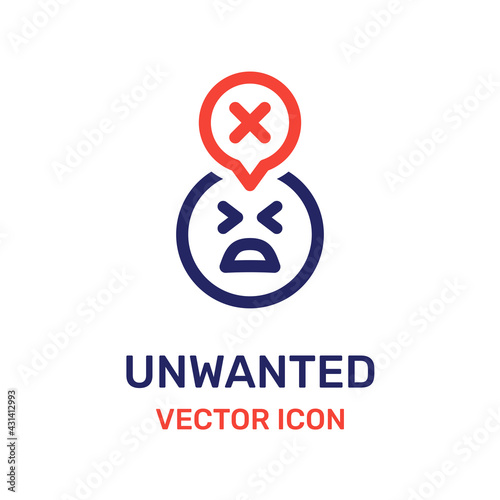 Denying to unwanted vector icon.