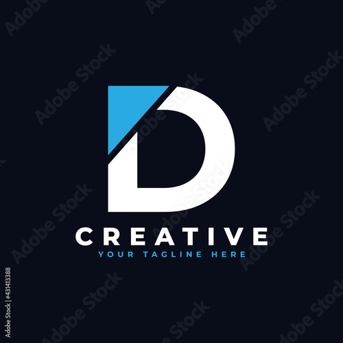 Letter D Tech Logo. Design Vector Illustration Modern Monogram Icon.
