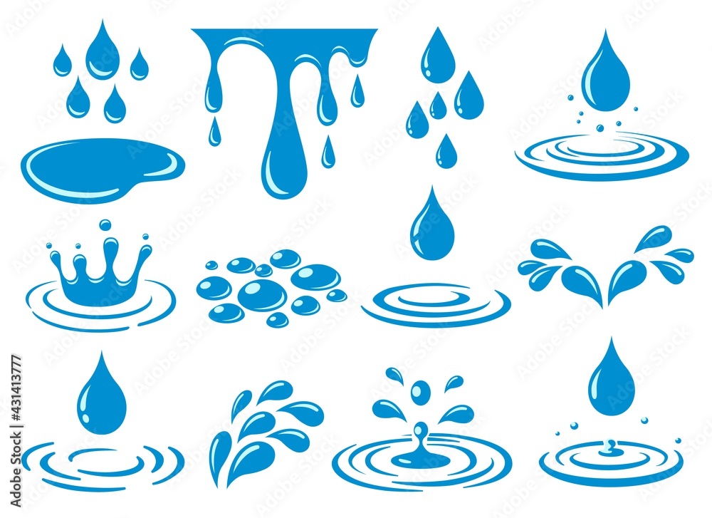 Cartoon water drop splash Cartoon water drop splash