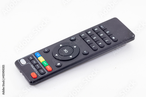 a universal television remote control isolated on white background