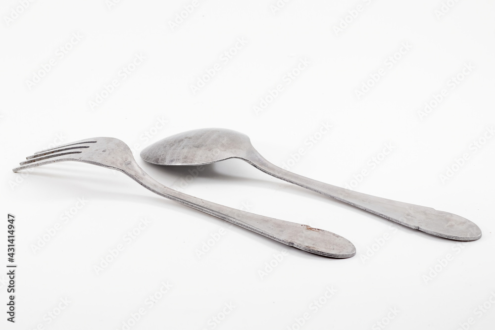spoon and fork isolated on white background spoon and fork isolated on white background