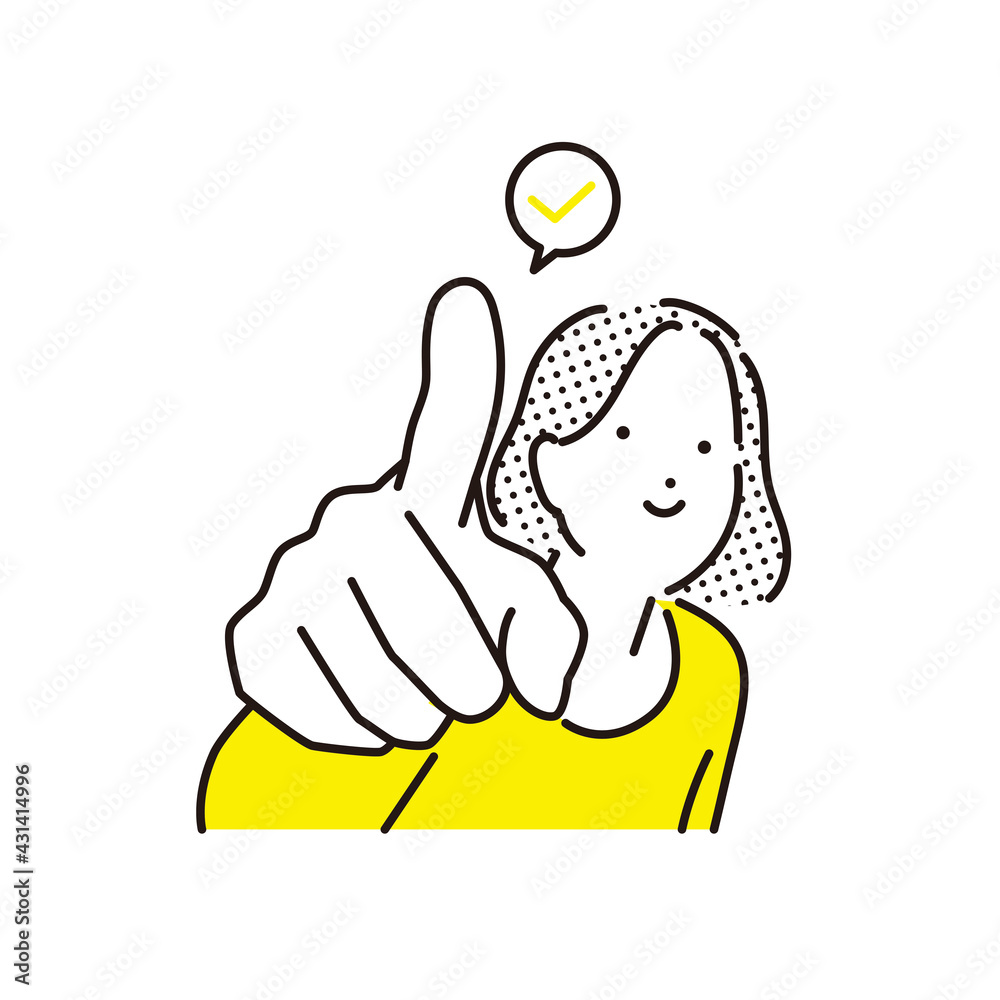 シンプル イラスト チェックする女性 Stock Vector Adobe Stock