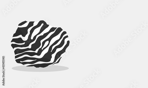 Gneiss rock specimen illustration. Metamorphic stone sample.