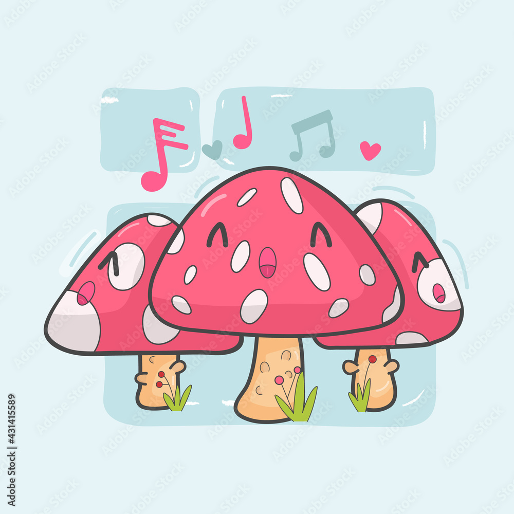 Mushroom plant in scene fairytale Mushroom plant in scene fairytale