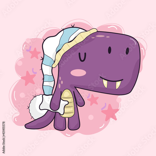 cute baby dinosaur with pajamas