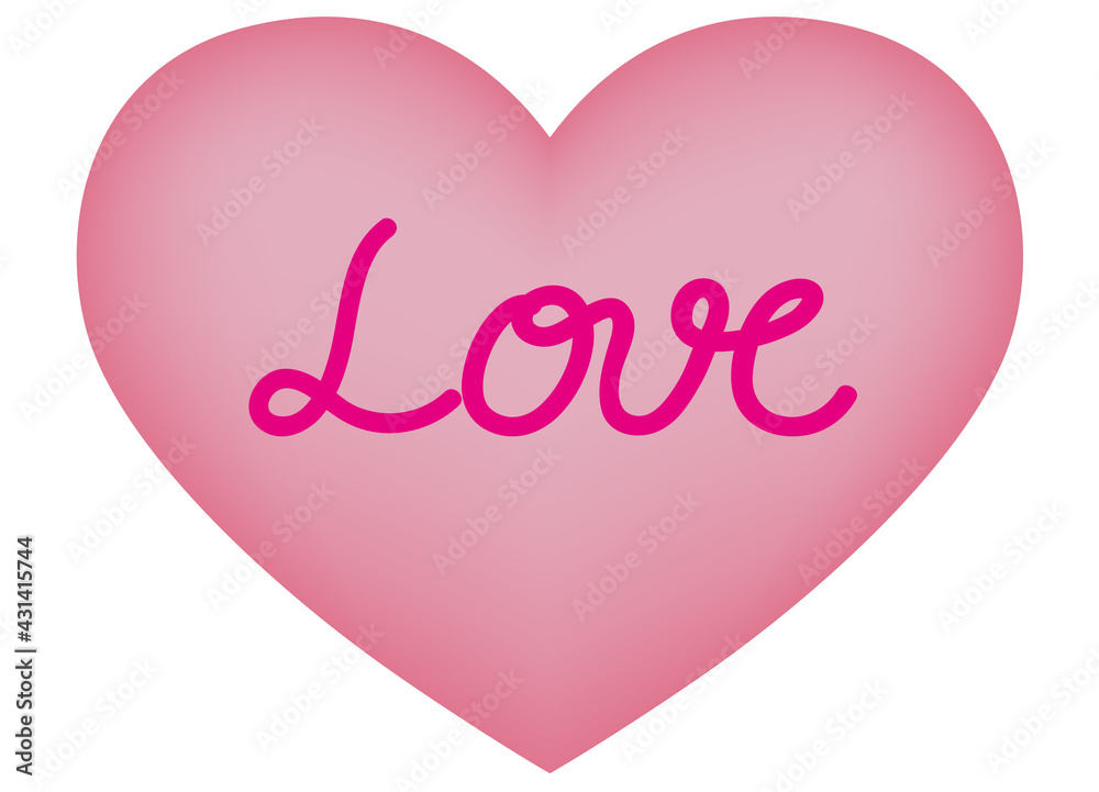 Pink heart shape with 