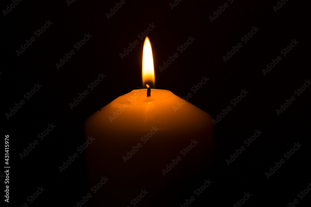 Lit candles for dinner in the dark, burning candles Lit candles for dinner in the dark, burning candles