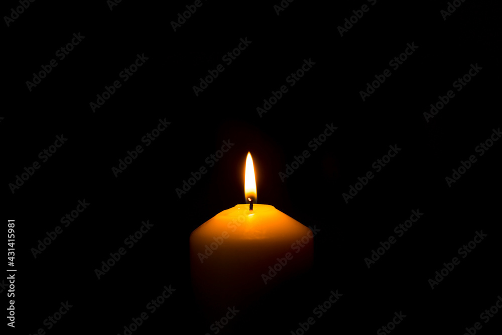 Lit candles for dinner in the dark, burning candles Lit candles for dinner in the dark, burning candles
