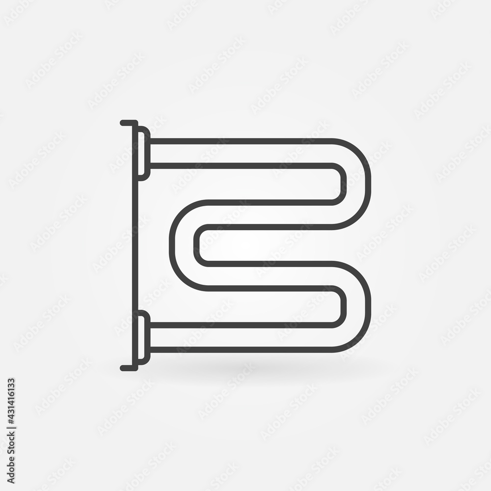 Heated Towel Rail outline vector concept icon Heated Towel Rail outline vector concept icon