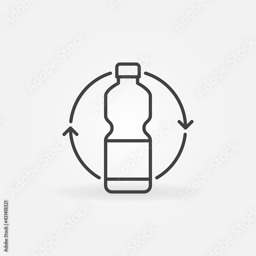 Vector Recycle plastic bottle concept line icon