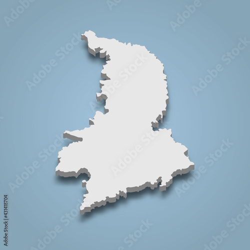 3d isometric map of Syros is an island in Greece