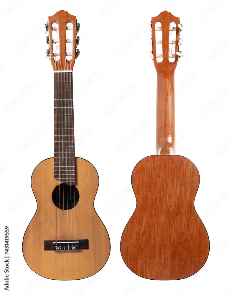 Obraz premium wooden guitar six-string closeup