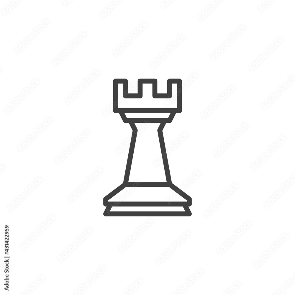 Chess rook line icon Chess rook line icon