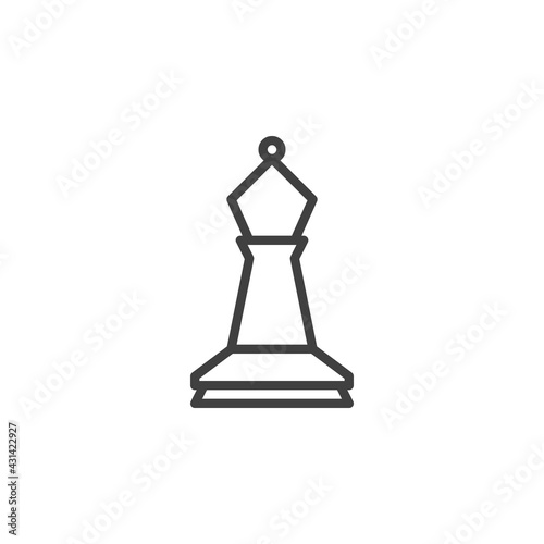 Bishop chess line icon