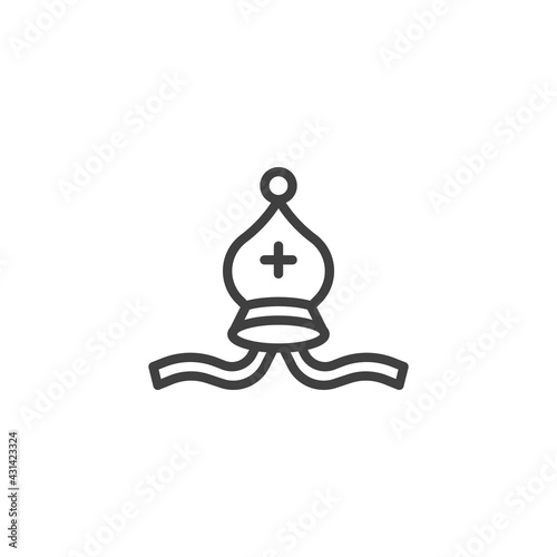 Bishop chess line icon