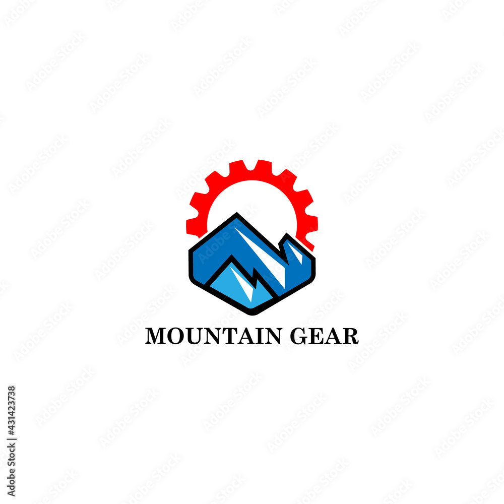 mountain gear logo vector concept, icon, element, and template for company mountain gear logo vector concept, icon, element, and template for company