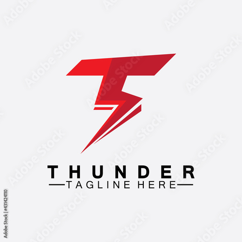 Free Download Letter T Thunder electric lightning logo vector illustration design.Flash T Letter Logo, Electrical Bolt Logo Vector - GFXLoad