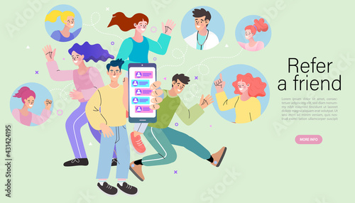 Online chat man and woman. social network concept. Chat easily landing page website. illustration vector flat design. 