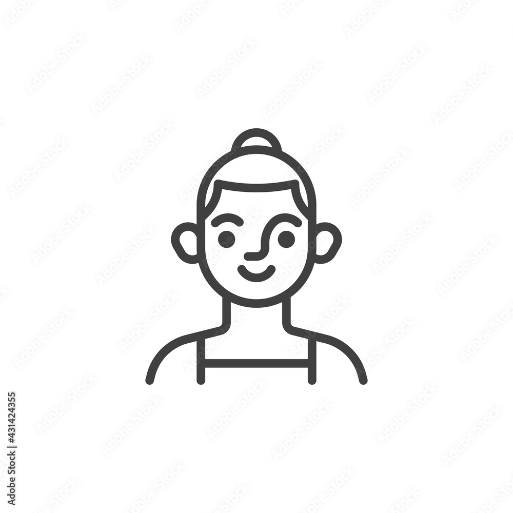 Young woman person line icon