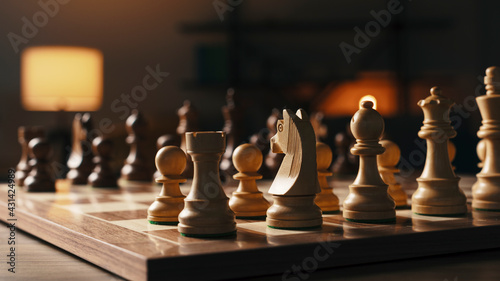 Canvas-taulu Chess pieces arranged on the chessboard