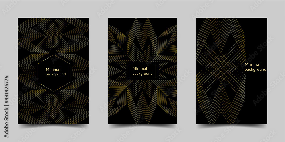 Fototapeta premium A set of covers in the style of Memphis. Vector abstract background with geometric shapes. Fashionable cover, banner, poster, booklet.
