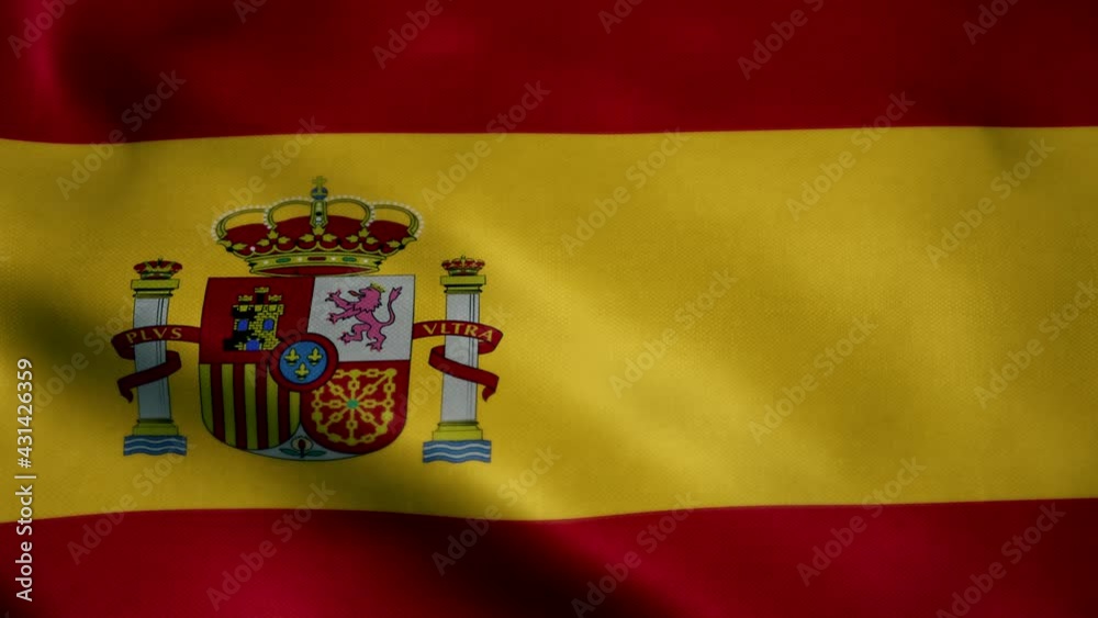 Flag of Spain, slow motion waving. Looping animation. Ideal for sport events, led screen, international competitions, motion graphics etc Flag of Spain, slow motion waving. Looping animation. Ideal for sport events, led screen, international competitions, motion graphics etc