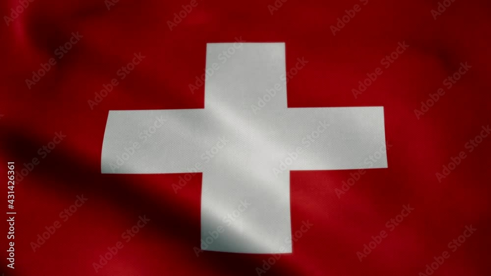 Flag of Switzerland, slow motion waving. Looping animation. Ideal for sport events, led screen, international competitions, motion graphics etc Flag of Switzerland, slow motion waving. Looping animation. Ideal for sport events, led screen, international competitions, motion graphics etc