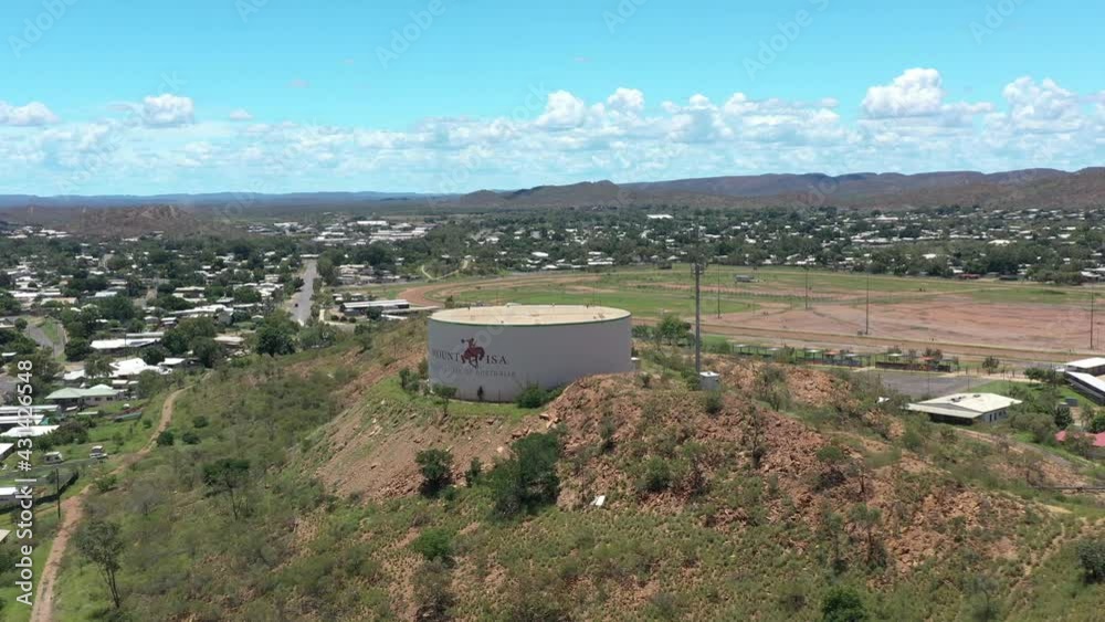 2020 - Excellent aerial shot of rodeo grounds at Mount Isa, Australia.