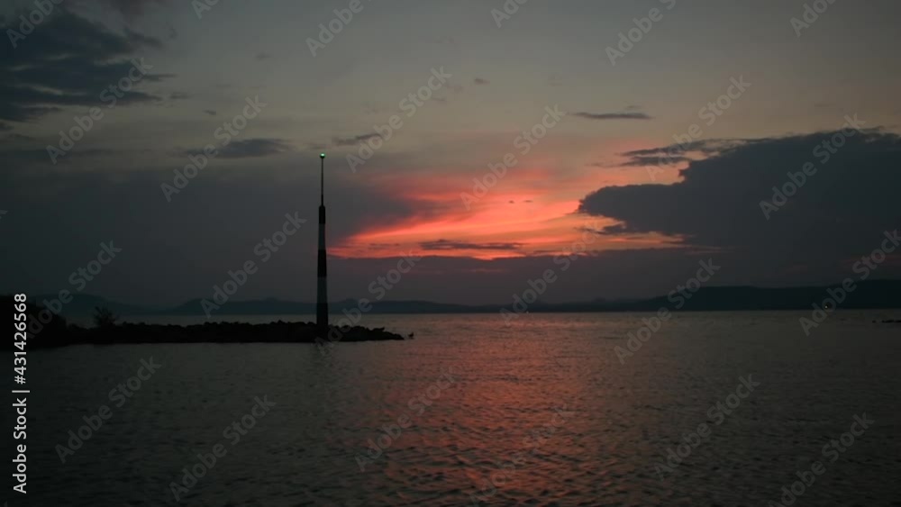 Slow motion of the sky above lake Balaton after sunset. Slow motion of the sky above lake Balaton after sunset.