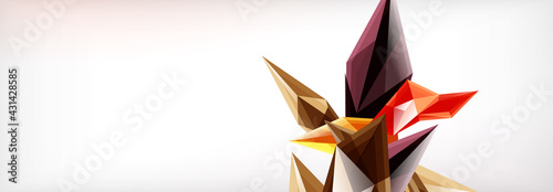 Vector 3d triangles and pyramids abstract background for business or technology presentations, internet posters or web brochure covers
