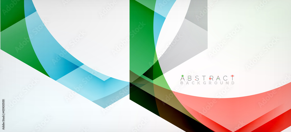 Obraz premium Transparent hexagons geometric shapes abstract background