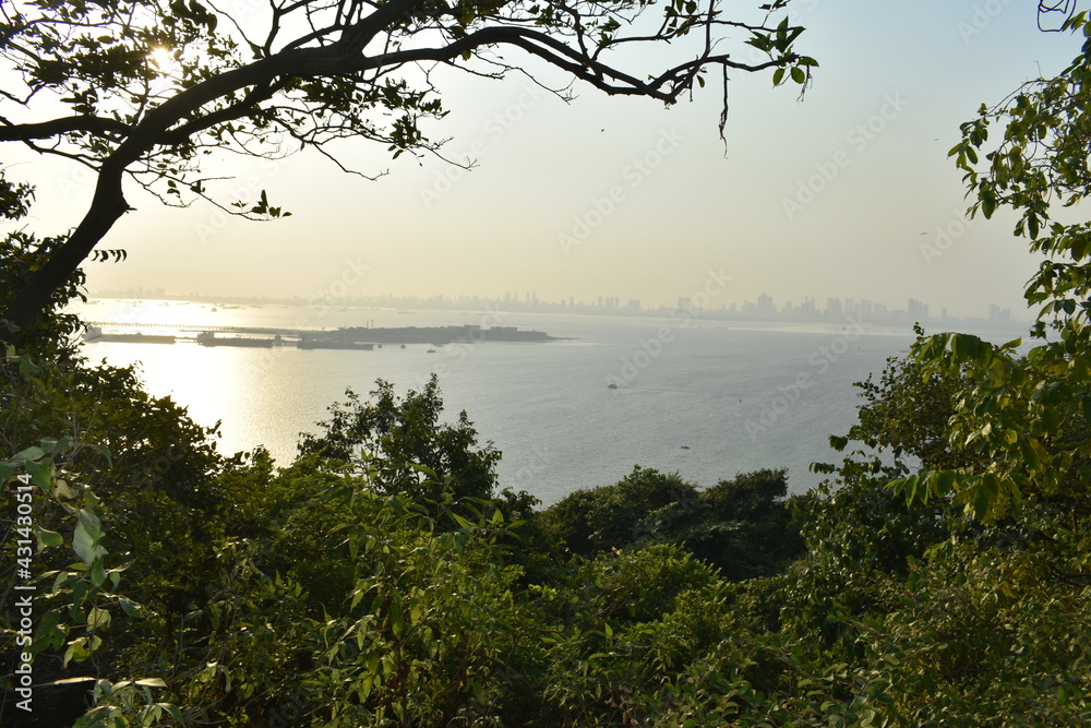 ocean captured from a island near mumbai.