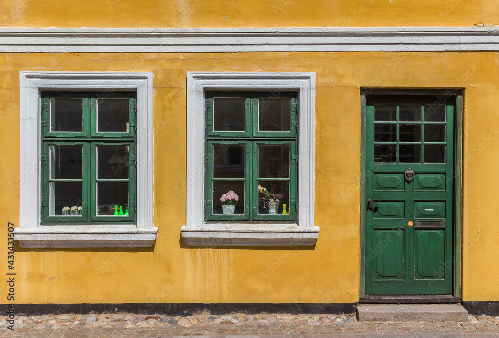 Door and windows of a historic house in Ribe