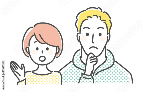 simple illustration of couple with casual clothes