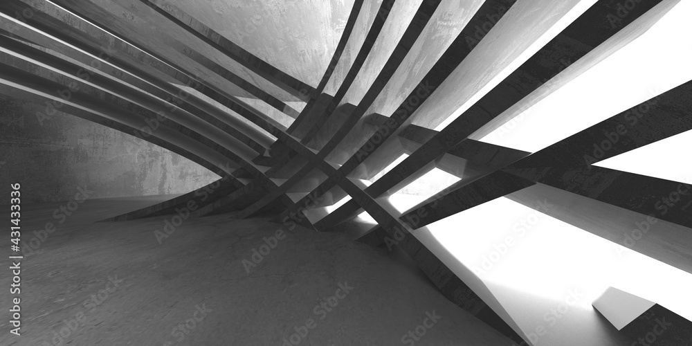 Obraz premium Abstract architecture background. Empty rough concrete interior