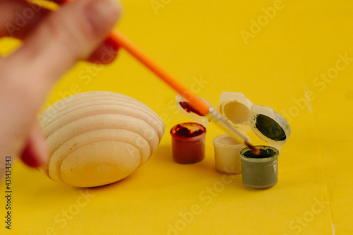 wooden egg for creativity with children