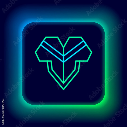 Glowing neon line Traditional mexican poncho clothing icon isolated on black background. Colorful outline concept. Vector