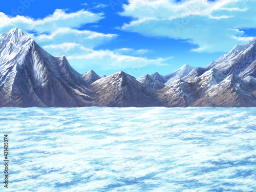 雪山
凍った地面