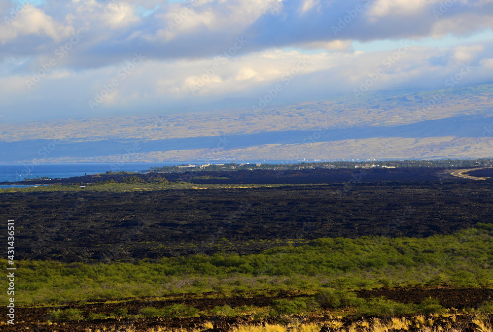 Vulkanische Landschaft am Mauna Loa, Vulkan auf der Insel Big Island, Hawaii