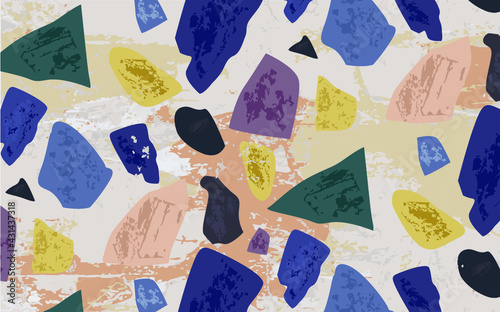 Terrazzo Seamless Pattern in Earthy Colors