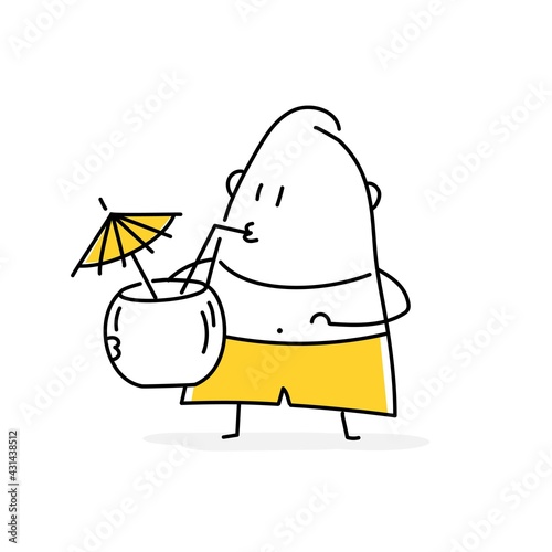 Stickman drinking a cocktail.