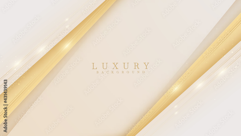 Obraz premium Luxury light yellow pastel abstract background combine with golden lines element, Illustration from vector about modern template design.
