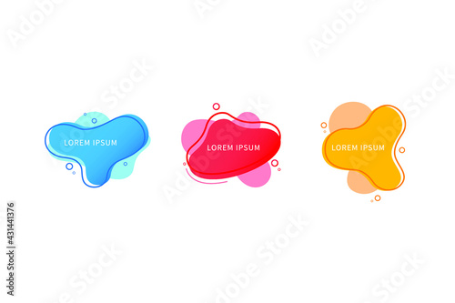 abstract fluid shape banner set for background