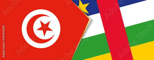 Tunisia and Central African Republic flags, two vector flags.
