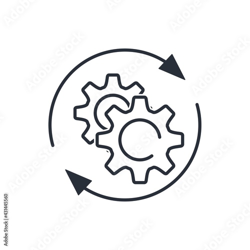 New connection. Additional technical resource. Vector linear icon isolated on white background.